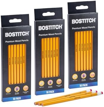 Bostitch Premium #2 Pencils, Premium Wood, Unsharpened, HB Graphite, 30-Count