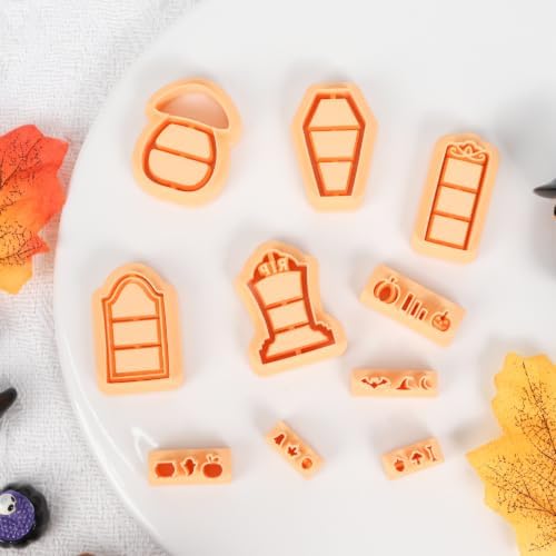 Puocaon Halloween Bookshelf Polymer Clay Cutters for Jewelry Earring Making