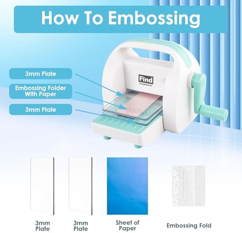 3'' Opening Mini Die Cutting and Embossing Machine for DIY Crafts | Small Die Cut Machine With 3.5" Feed Slot for 3" Paper and Other Materials