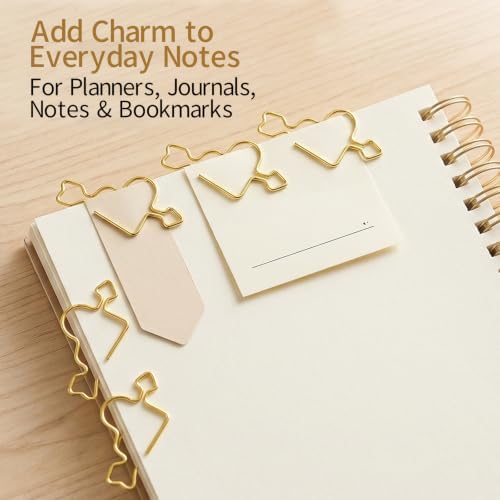 Gold Heart Arrow Paper Clips 100 Pcs, Wedding Invitation Clips