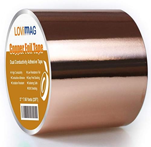 LOVIMAG Copper Tape (3"X 275") HVAC Foil Anti Tarnish Strips
