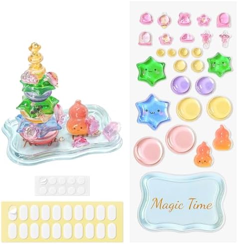 3D Resin Stacking Stickers - Cute Transparent Crystal DIY Decoration Kawaii Used for Scrapbook, Desk, Phone Case Decoration DIY Desktop Decoration