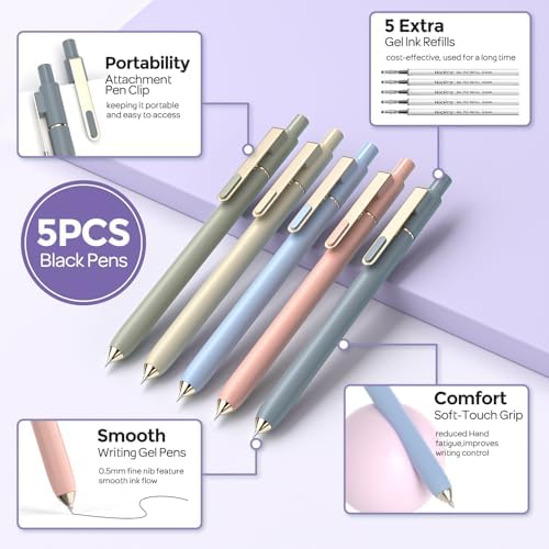 Nicpro School Supplies Stationary Set with Pencil Case, 39 PCS Purple