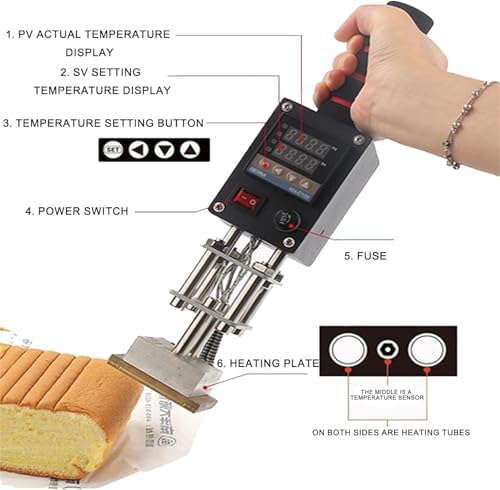 Embossing Machine, 110V 500W Handheld Portable Hot Stamping Branding, Machine Heat Press Digital Leather Tool, Paper Wood Custom Logo Food Foil Stamp Printer (Precise Location 5-7cm)