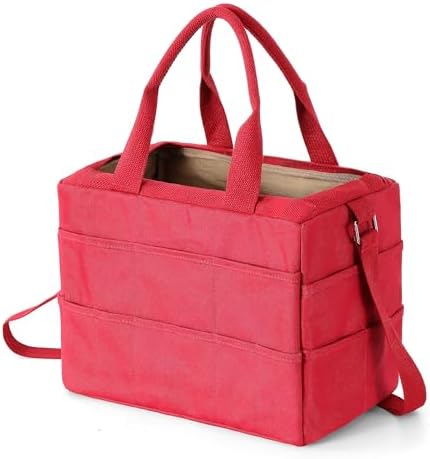 Art Craft Supply & Pottery Bag – 36 Pockets – Detachable Shoulder Strap - Handles – Removable Padded Divider - Washable – Tools, Knitting, Crochet, Yarn, Sewing, Scrapbooking, Clay, Tote