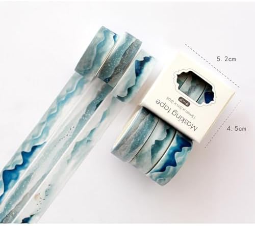YUBBAEX Cute Printed Washi Tape 3 Rolls Japanese-Style Masking Tape Set Decorative for Arts, DIY Crafts, Journal Supplies, Planners, Scrapbook, Card/Gift Wrapping (Mountain Landscape)
