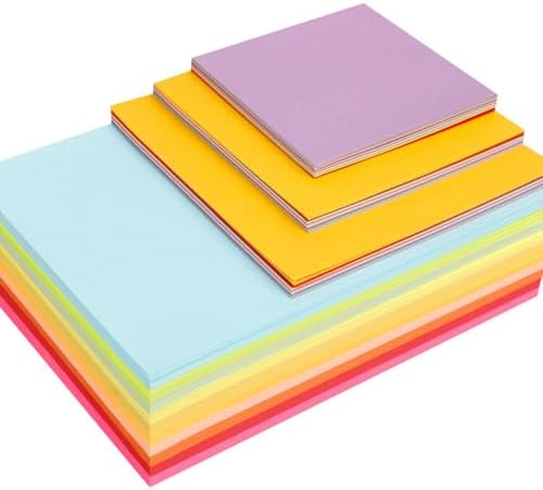 Origami , Colorful Square Origami, DIY Handmade Craft Paper, Origami Paper (100pcs)10-color (A4-21cm*29.7cm)