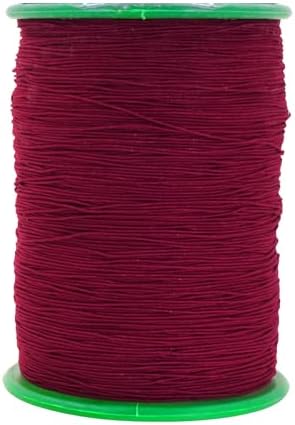 Mandala Crafts 0.6mm Maroon Shirring Elastic Thread for Sewing, 546 Yards