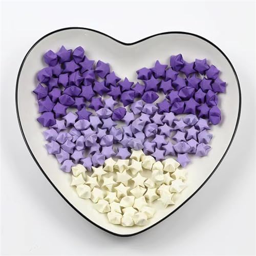 1080 Sheets Origami Star Paper 4 Purple colors Strips Double Sided Lucky Star Decoration Folding Paper for DIY Hand Art Crafts Teaching Supplies (Purple-1080 sheets)
