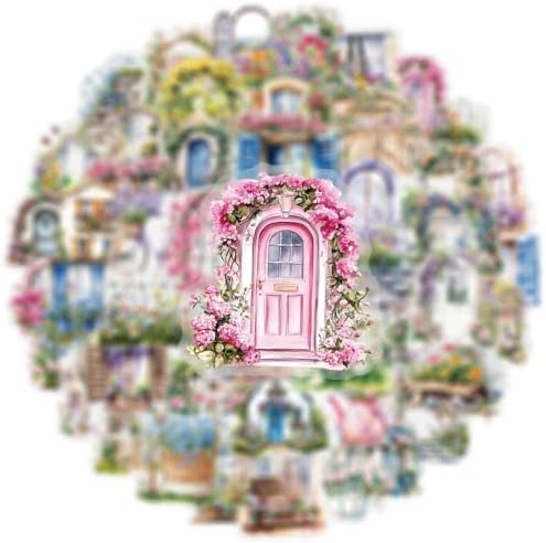 50PCS Garden Stickers Aesthetic PET Sticker Garden Flower wall Decal Waterproof Decorative Decals for Scrapbook DIY Crafts Album Bullet Journal Planner Water Bottles Laptop Phone (Garden Sticker)