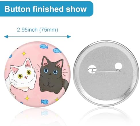 100Set 2.95 Inch Button Maker Supplies, 75mm Approx. 3 Inch Metal Blank Button Badge Parts with Blank Paper& Clear Film for Button Maker Machine, Pin Maker and Badge Press