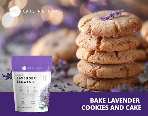 Kate Naturals Dried Lavender Flowers for Tea, Syrup, Lemonade (4oz)