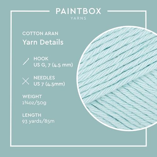 Paintbox Yarns 100% Cotton Aran Yarn 1.76oz / 50g, 93yds / 85m