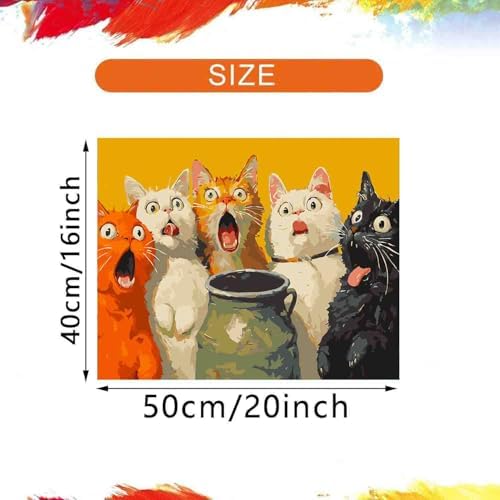 DYAIANGMU Cat Paint by Numbers Kit for Adults Beginners 19.6X15.7 inch