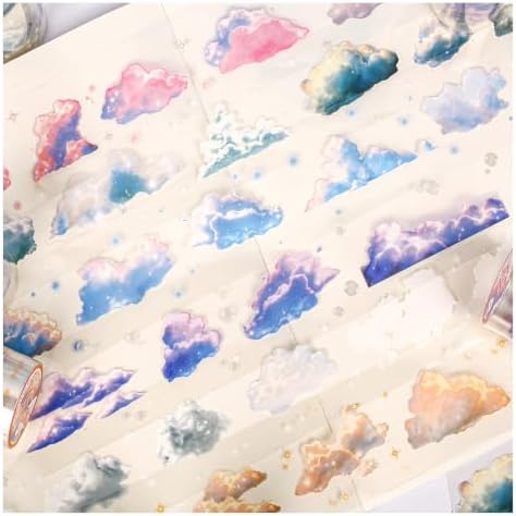 PET Tape Stickers for Journaling,Dreamy Cloud Stickers for Scrapbooking