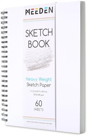 MEEDEN 9"x12" Sketchbook Paper Pad: 122lb/180gsm, 60 Sheets Heavy Weight