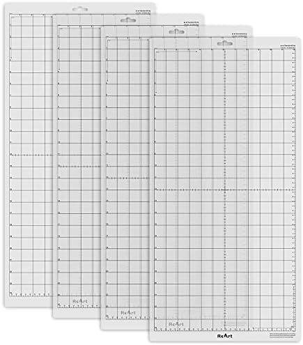 ReArt Standard Grip Cutting Mat for Silhouette Cameo 4 Packs 12" x 24" - Adhesive Cut Mat Replacement Set Matts Vinyl Craft