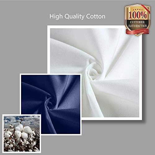 TOPDesign 6-Pack Super Strong Large 12oz Cotton Canvas Tote Bag, Reusable Grocery Shopping Cloth Bag, Fashionable Two-Tone Tote for Crafts, DIY Your Creative Designs (Blue/White)