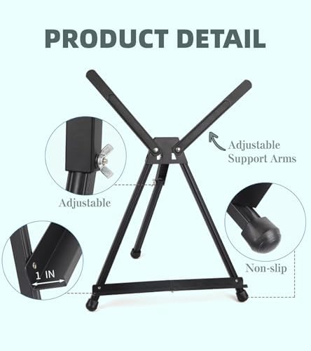 Tabletop Easel for Painting, 16" to 21" Artist Table Display Tripod