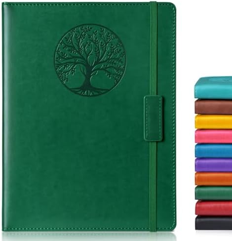 Biuwory B5 Leather Journal Notebook, 256 Lined Pages, Hardcover 7.8"×10.2" | Large Vintage Journal for Women Men,Work,School,Business,Travel Diary,Note taking,College Ruled Writing,Daily Journaling