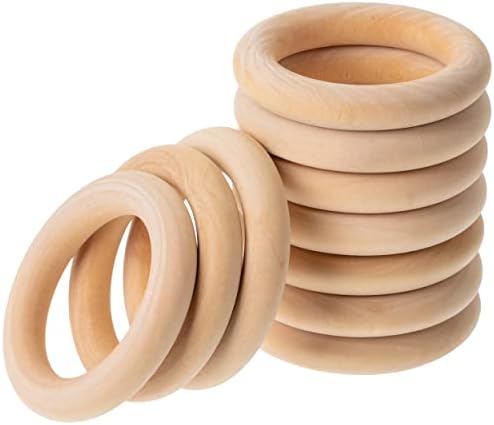 Mr. Pen- Wooden Rings, 2.7", 10 Pack, Wooden Rings for Crafts, Wood Rings