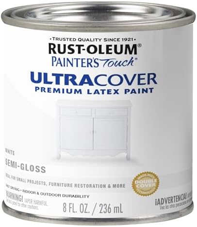 Rust-Oleum Painter's Touch Latex Brush-On Paint, Semi-Gloss White