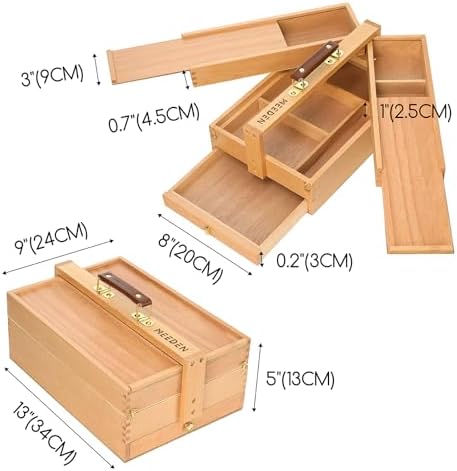 MEEDEN Portable Artist Supply Storage Box: Foldable Beech Wood Box