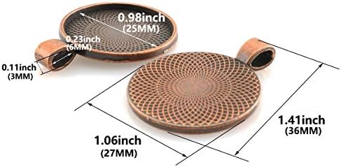 25pcs Round Bezel Pendant Trays Setting Cabochon Blank Base for DIY Crafting Photo Jewelry Findings Making Accessories 25mm