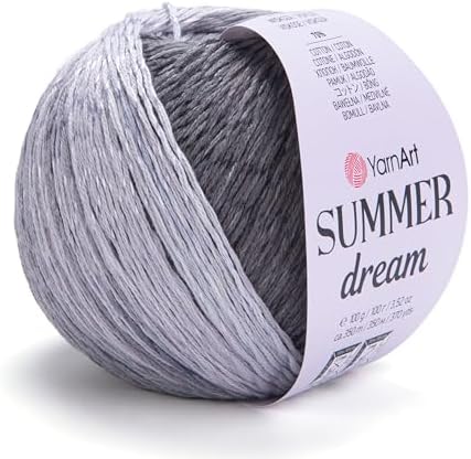 YarnArt Summer Dream Yarn 383 yd Fine Cotton Viscose, 70% Cotton 30% Viscose, Lightweight Knitting Yarn, Crochet Yarn for Summer Tops, Shawls, Cardigans, Baby Clothes & Accessories (4316, Pack of 1)