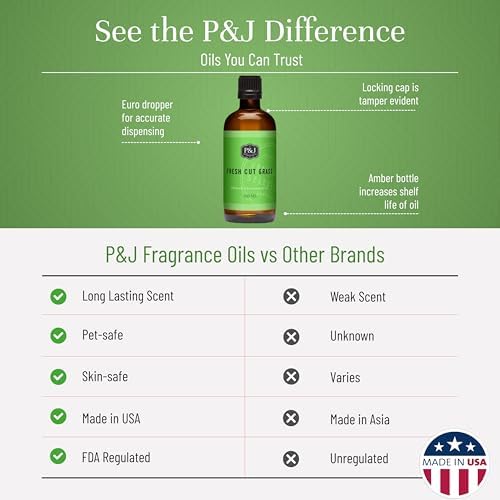 P&J Trading - Fresh Cut Grass Scented Oil 100ml - Fragrance Oil for Candle Making, Soap Making, Diffuser Oil
