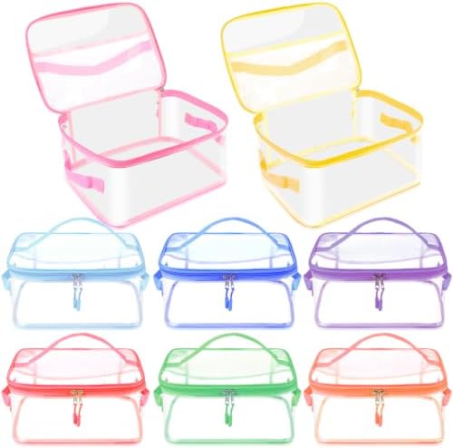8 Packs Toy Storage Bags, Reusable Clear PVC Board Game Storage, Toy Storage Organizer Bags with Zipper for Building Blocks, Puzzle and Handmade Accessories, Clear Toiletry Bag