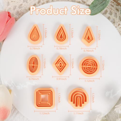 Puocaon Basic Clay Cutters Polymer Clay Cutters for Jewelry Earrings Making