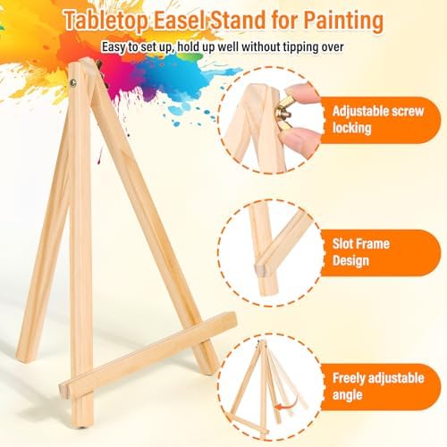 cridoz Paint and Sip Kit for Adults, 6 Pack 8" x 10" Canvases with Easels, Acrylic Paint Set, Painting Trays for Parties