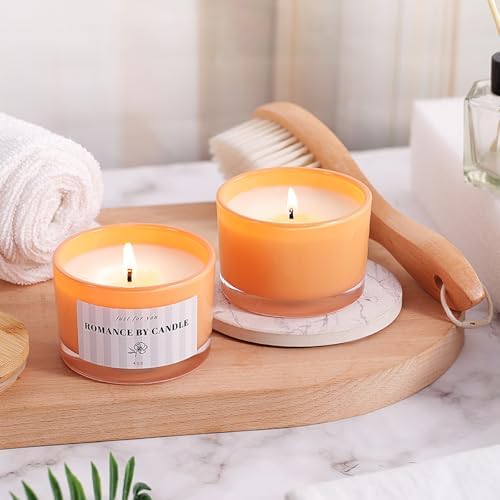12 Pcs 4 oz Orange Glass Candle Jars with Lids& Labels for Candle Making
