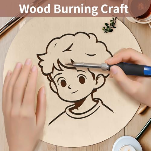 12 Inch Unfinished Wood Circles, 4-Pack Blank Rounds with Brush for Crafts | 12-inch unfinished wood circles with paint foam brush for door signs, painting, wood burning, Cricut crafts and DIY decor.