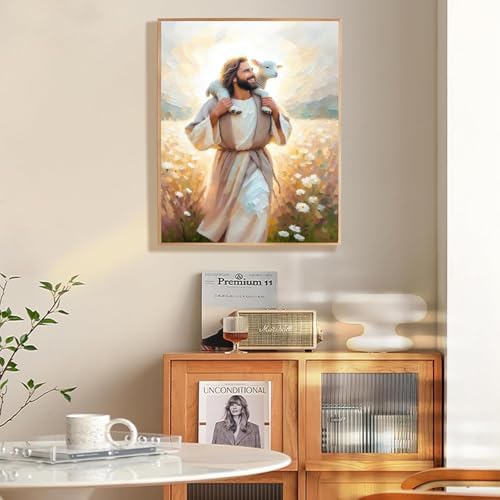 Jesus Paint by Numbers Kit for Adults Framed Canvas 12X16 in, Frameworkless