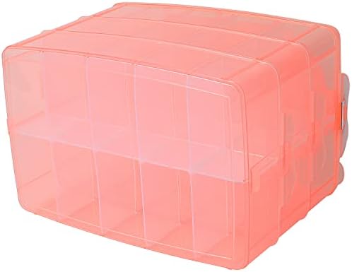 Sooyee 3-Tier Craft Storage Organizer with Dividers, Orange