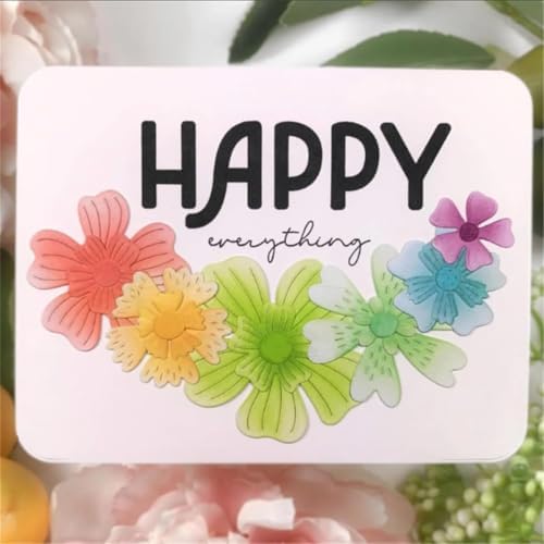 Cutting Dies Metal Stencils Scrapbooking Tools DIY Embossing Template for Paper Card Making Album Arts Crafts Supplies (Flowers Set-11.8x10.3cm)