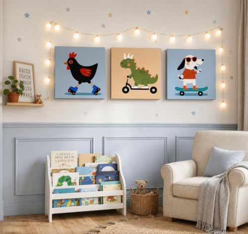 cupmod 4 Packs Framed Paint by Numbers Kit for Adults with Wooden Eassel