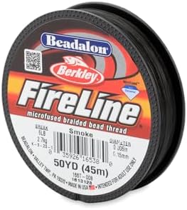 Beadalon FireLine Microfused Braided Beading Cord Thread, Smoke - 6LB/50 YD