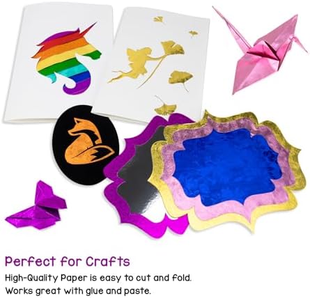 Hygloss Embossed Metallic Foil Paper - 50 Sheets Embossed Metallic Foil Paper - 8.5x10 Inches - Ideal Foil Papers for Crafts - Shiny Craft Sheets