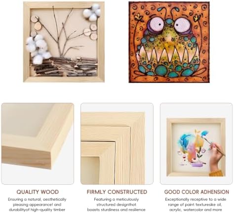5 Pack Wood Canvas Boards for Painting, Unfinished Birch Cradle Boards