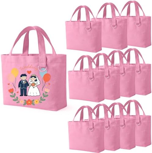 1 | 12 | 24 Pack Small Canvas Tote Bags, Mini Tote Bags Bulk for Women, DIY Blank Reusable Cute Sublimation Tote Bag