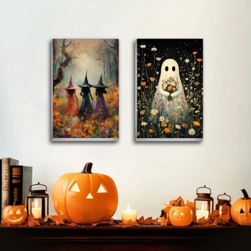 Halloween Paint by Numbers with Frame, Paint by Numbers for Adults 8x12 in