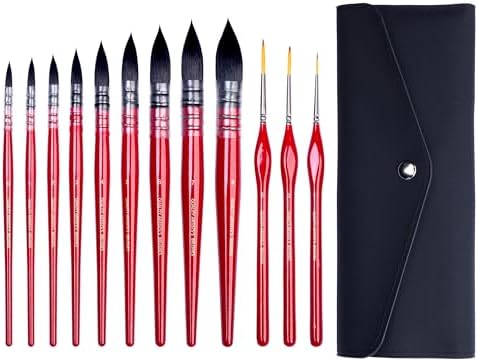 12pcs Watercolor Brushes Set,Art Supplies for Professional