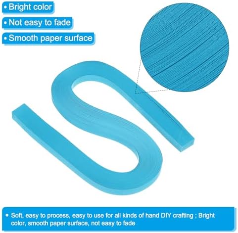 PATIKIL 240pcs Quilling Strips Paper 3/8"(10mm) 21"(54cm) Origami Paper Quilling Strip for Art DIY Hand Craft Christmas, Aquamarine Blue