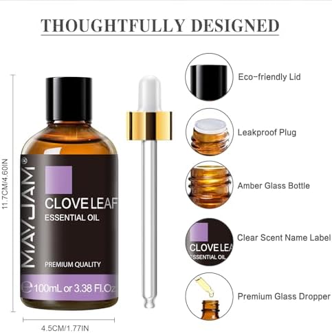 MAYJAM Clove Essential Oil for Diffuser Soap Candle Making, 3.38FL.OZ