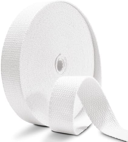 Cotton Webbing 1.5 Inch 12 Yards Natural Cotton Webbing Straps for Bags Handles, 1.5 Inch Weave Webbing for Cloth Tote Bag Straps Making,Cloth Belt, DIY Crafts Decoration (White)