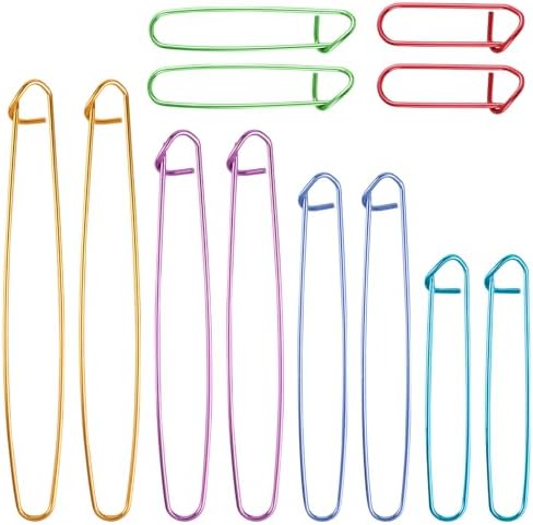 HJZHII 12Pcs Knitting Stitch Holder, 6 Sizes Colorful Crochet Stitch Holder