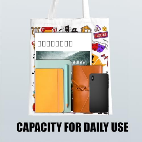 Canvas Tote Bag Gifts for Women Music Dance Sewing Lovers, Double-Sided Print Bags